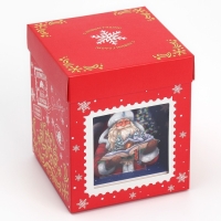 Коробка подарочная новогодняя складная с 3D эффектом &laquo;Почта&raquo;, 11 х 11 х 13 см, Новый год