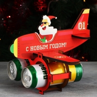 Новый год. Органайзер для хранения бутылок &laquo;Дед мороз в самолете&raquo;