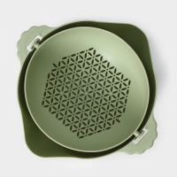 Дуршлаг кухонный с поддоном, 25&times;11,5 см, цвет МИКС