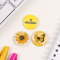 Значки закатные набор 3 шт d=25 мм "Цвет настроения - лето" 7х7 см Значки закатные набор 3 шт d=25 мм "Цвет настроения - лето" 7х7 см