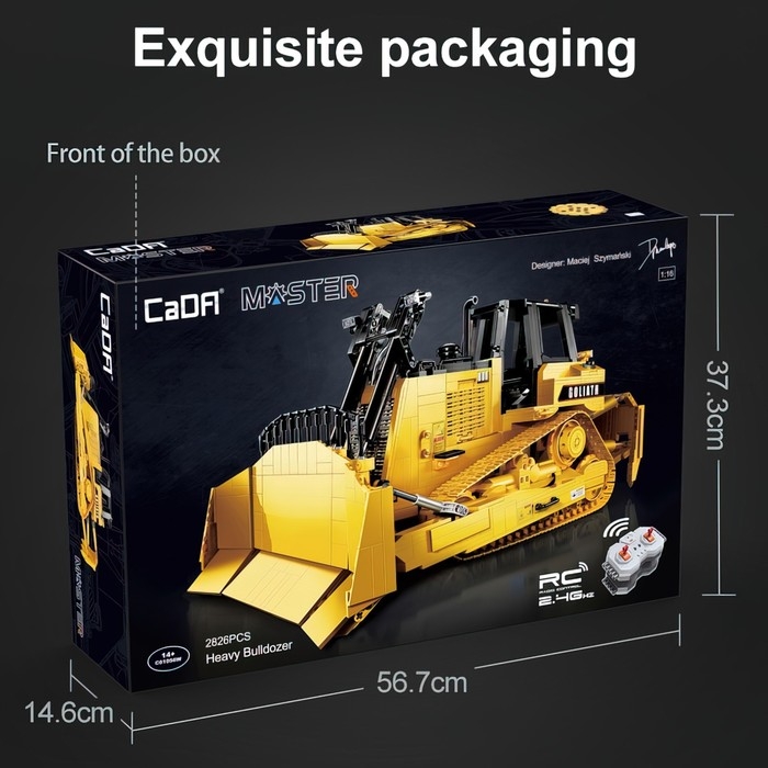 Конструктор радиоуправляемый &laquo;Строительный бульдозер&raquo;, 2826 деталей, масштаб 1:17