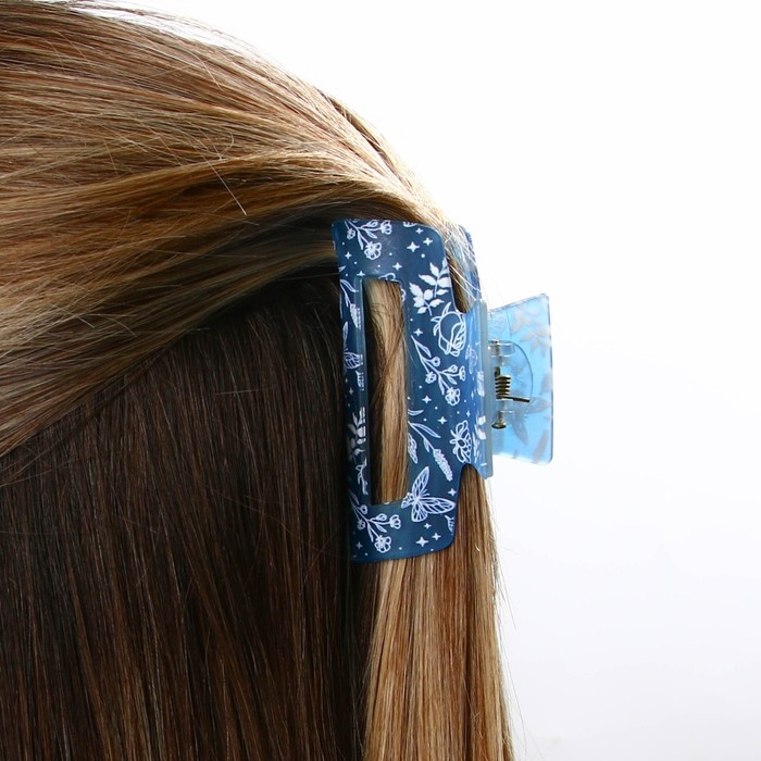 Краб для волос , заколки &laquo; Воздушной&raquo;, голубой, 7 х 3 х 3,5 см