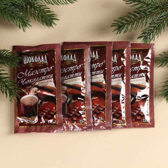 Горячий шоколад в коробке «Эта зима точно будет тёплой», 125 г (5 шт. х 25 г). Горячий шоколад в коробке «Эта зима точно будет тёплой», 125 г (5 шт. х 25 г).