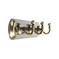 Вешалка ТУНДРА TVT002, металлическая, трёхрожковая, цвет бронза