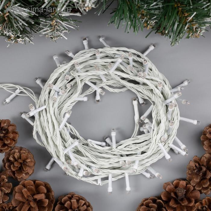 Гирлянда &laquo;Нить&raquo; 10 м, IP20, белая нить, 100 LED, свечение фиолетовое, 8 режимов, 220 В