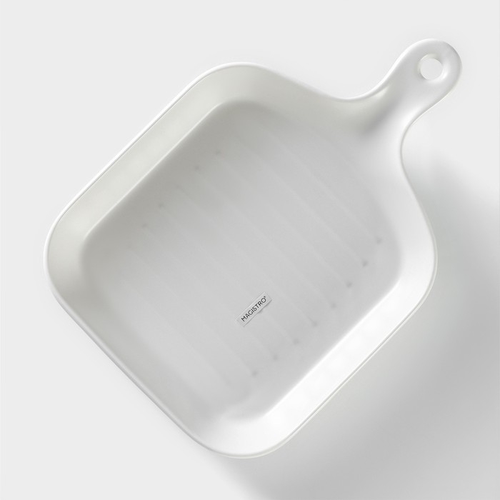 Блюдо из жаропрочной керамики для подачи Magistro &laquo;Сковорода-гриль&raquo;, 23&times;16&times;3 см, цвет белый