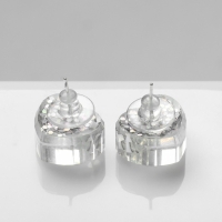 Серьги пластик &laquo;Карамель&raquo; сердце конфетти, цвет белый