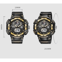 Часы наручные электронные, с будильником, d-5.3 см, ремешок l-26 см, 5 ATM, черные Часы наручные электронные, с будильником, d-5.3 см, ремешок l-26 см, 5 ATM, черные