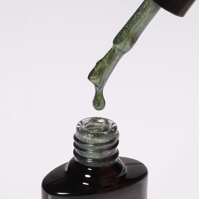 Гель лак для ногтей, &laquo;CAT`S EYE&raquo;, 3-х фазный, 8мл, LED/UV, цвет хамелеон/зеленый (09)