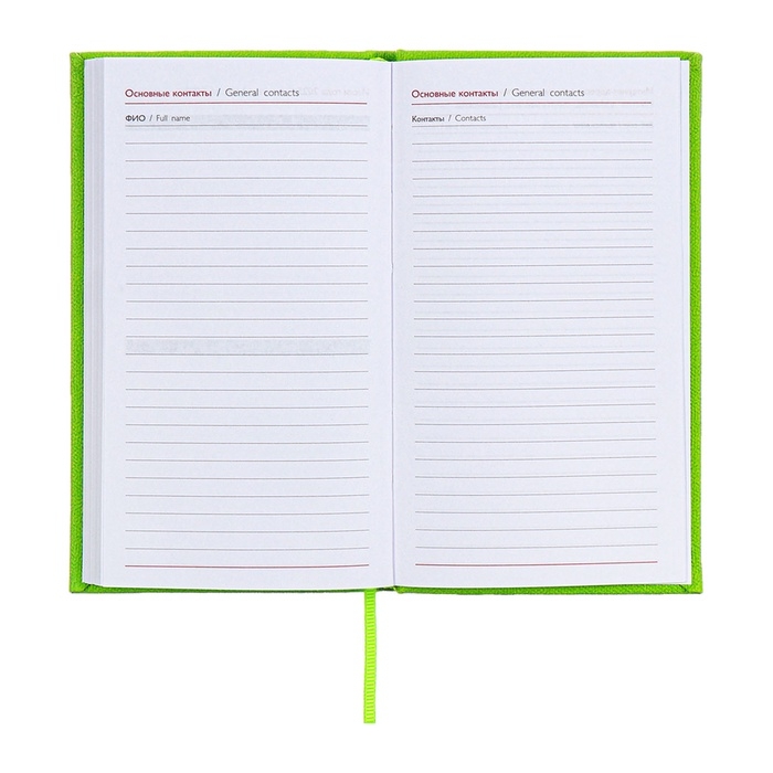 Еженедельник датированный 2025 года, 85х145 мм, 64 листа ESCALADA, твердая обложка из искусственной кожи, блинтовое тиснение, блок 70 г/м&sup2;, зелёный