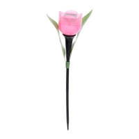 Садовый светильник на солнечной батарее &laquo;Тюльпан розовый&raquo;, 4.5 &times; 29 &times; 4.5 см, 1 LED, свечение белое