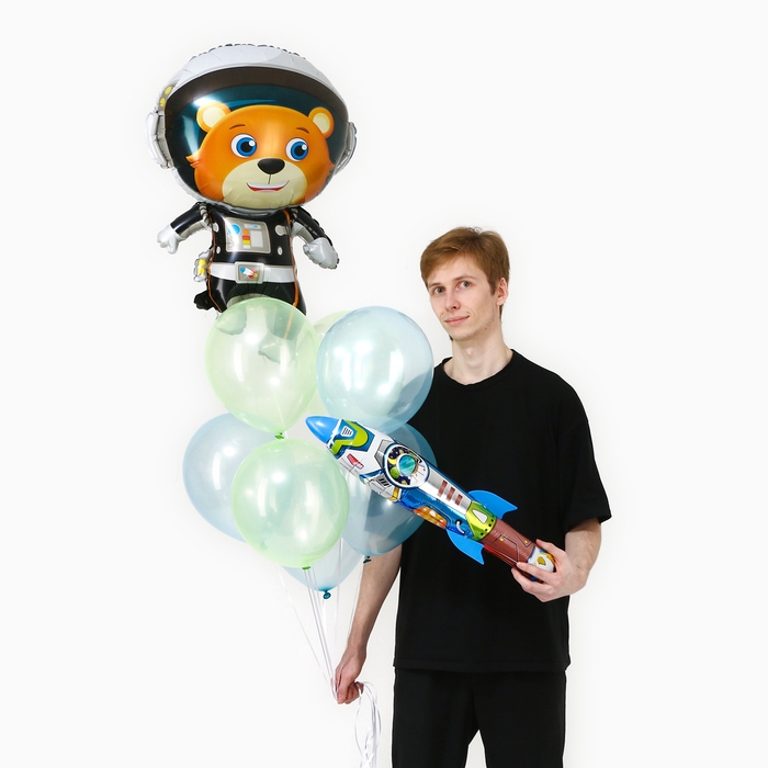 Набор шаров &laquo;Медвежонок в космосе&raquo;, латекс, фольга, 9 шт.