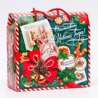 Новый год. Подарочная коробка новогодняя Изумрудный Винтаж 23 х 10 х 22 см. Новый год. Подарочная коробка новогодняя Изумрудный Винтаж 23 х 10 х 22 см.