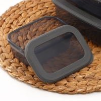 Набор пищевых контейнеров &laquo;Респект&raquo;, 3 шт: 400 мл, 700 мл, 1.2 л, цвет прозрачный, крышка серая