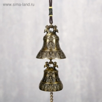 Колокольчик металл "Феникс и будда" 2 колокольчика d=5 и d=4,2 см 29х5х5 см