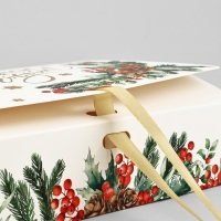 Коробка подарочная новогодняя складная &laquo;Новогодняя акварель&raquo;, тиснение, 20 х 18 х 5 см, Новый год