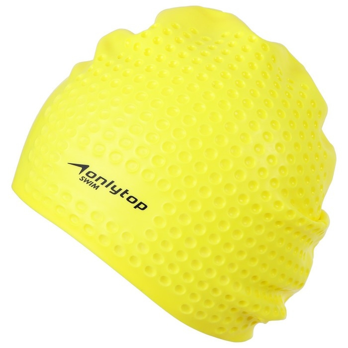 Шапочка для плавания взрослая ONLYTOP Swim, для длинных волос, силиконовая, обхват 54-60 см, цвета МИКС