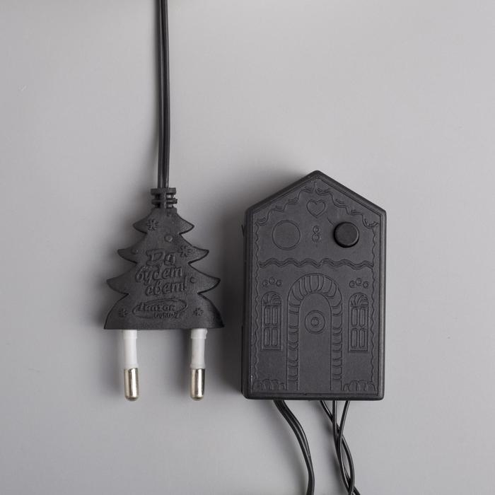 Гирлянда &laquo;Нить&raquo; 5 м с насадками &laquo;Шарики зелёные&raquo;, IP20, тёмная нить, 30 LED, свечение зелёное, 8 режимов, 220 В