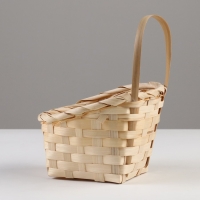 Корзина плетеная, D14 x 13 х H6,5 х 11 х 20 см, бамбук
