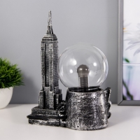Плазменный шар "Эмпайер стейт" серый 14х8х20 см RISALUX