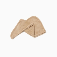 Чалма для сушки волос Этель, цв. светло-коричневый, 65*25 см, 100% п/э, 280 г/м2