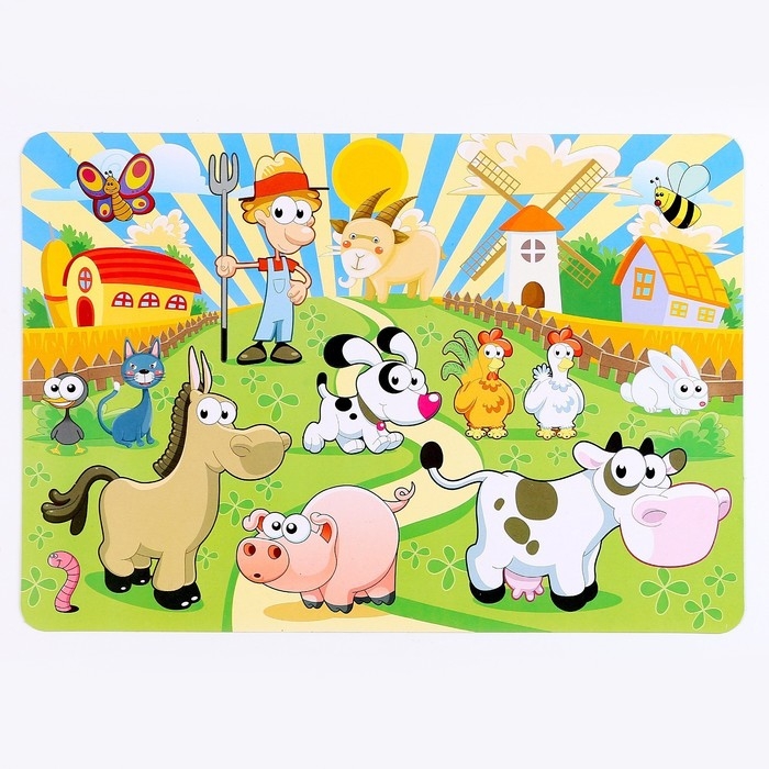 Трафарет для малышей &laquo;Весёлая ферма&raquo; с раскраской