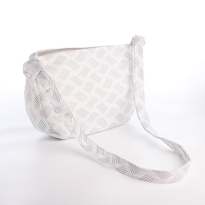 Сумка молодёжная на молнии, цвет серый/белый Сумка молодёжная на молнии, цвет серый/белый