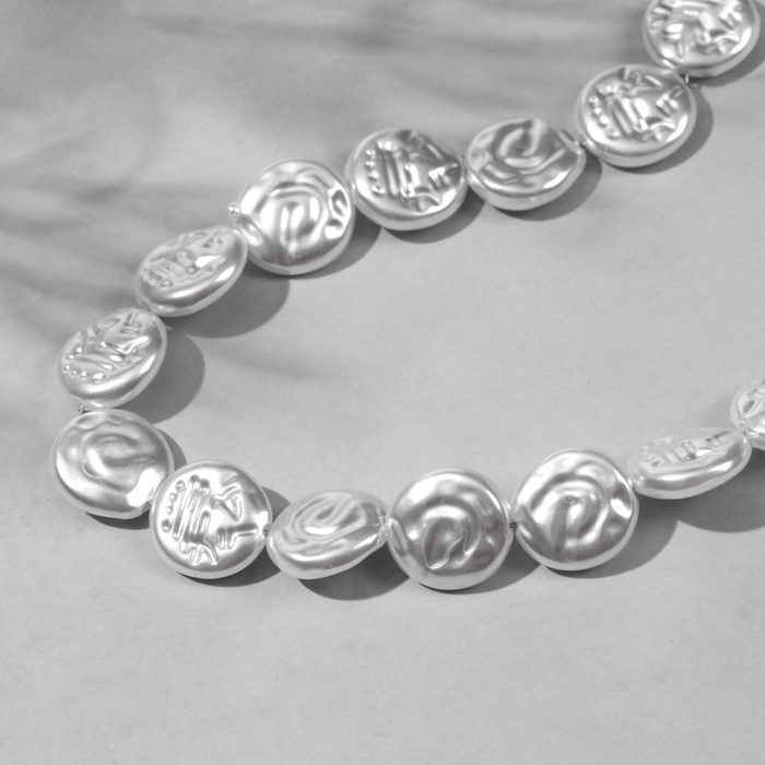 Бусины пластиковые на нити &laquo;Жемчуг&raquo; 12 мм, (набор 100 шт.), цвет белый