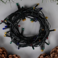 Гирлянда «Нить» 5 м, IP20, тёмная нить, 50 ламп, свечение мульти, 8 режимов, 220 В Гирлянда «Нить» 5 м, IP20, тёмная нить, 50 ламп, свечение мульти, 8 режимов, 220 В