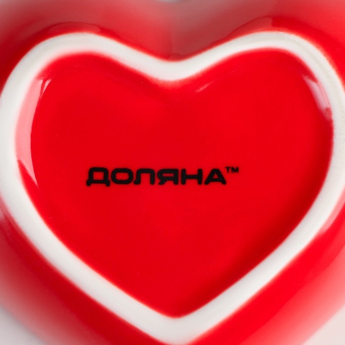 Соусник керамический Доляна &laquo;Сердце&raquo;, 50 мл, 7,8&times;7,2 см, цвет красный