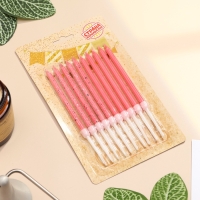 Свечи для торта "Блестящая вечеринка", 10 шт, розовые