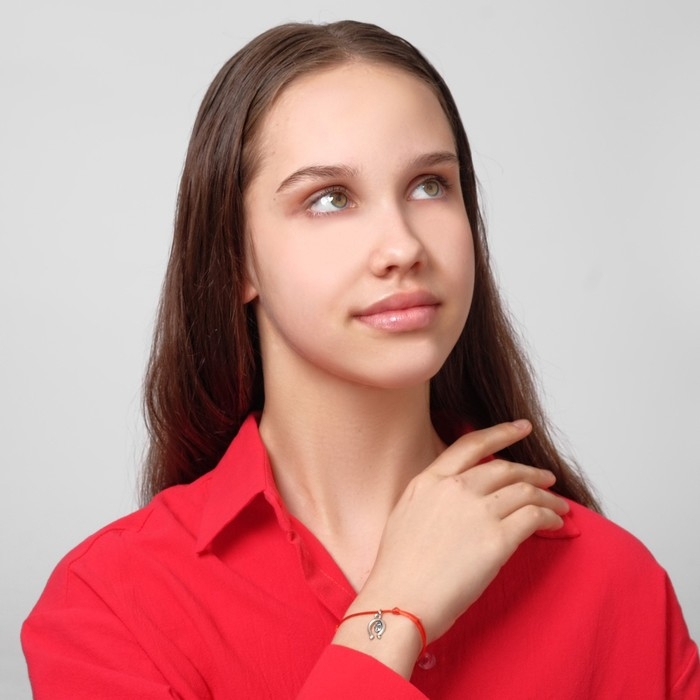 Браслет-оберег &laquo;Красная нить&raquo; привлечение удачи и счастья, цвет чернёное серебро, L=20 см