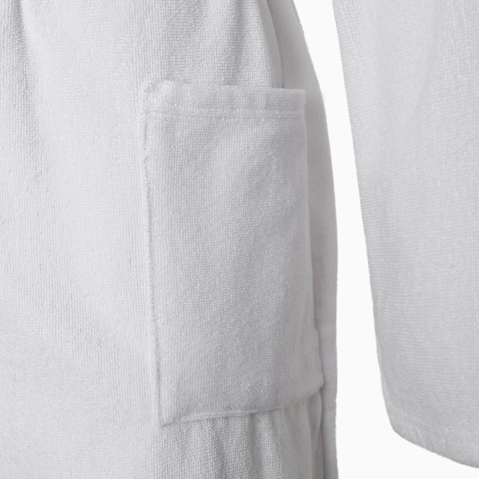 Халат махровый Экономь и Я, мужской размер 52-54 цвет белый, 100% хлопок с AIRO, 320 г/м2 Халат махровый Экономь и Я, мужской размер 52-54 цвет белый, 100% хлопок с AIRO, 320 г/м2