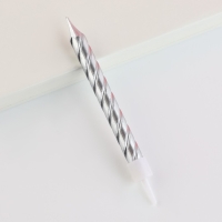 Свечи для торта, серебро, 6 шт., 9,5 х 0,9 см