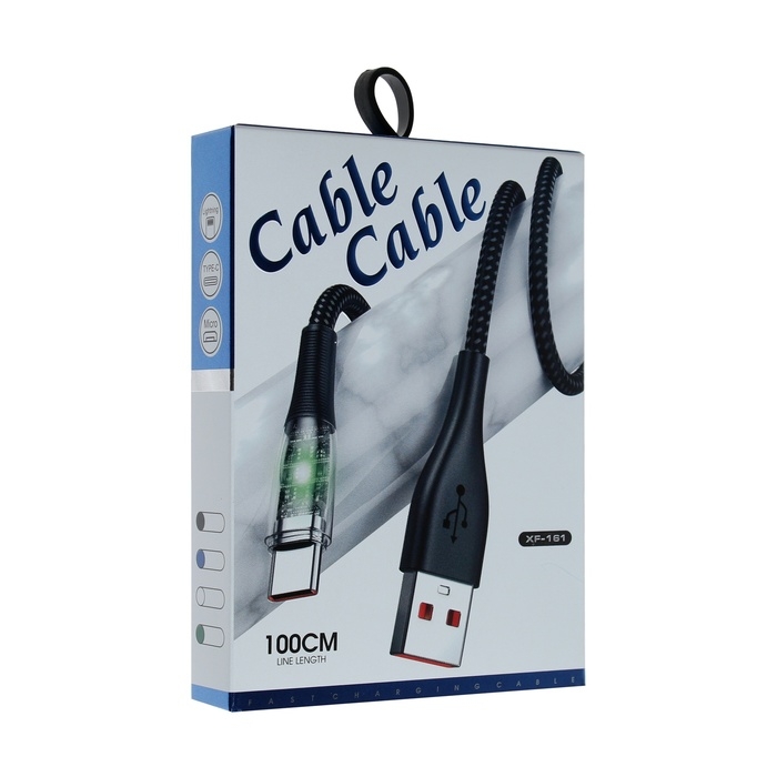 Кабель, 2 А, MicroUSB - USB, прозрачный, оплётка нейлон, 1 м, зелёный Кабель, 2 А, MicroUSB - USB, прозрачный, оплётка нейлон, 1 м, зелёный