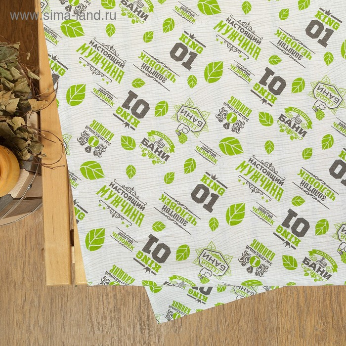 Простыня для бани Простыня для бани "Герой бани" 150х180 см, 100% хл, вафельное полотно