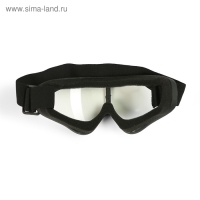 Очки для езды на мототехнике, стекло прозрачное, цвет черный