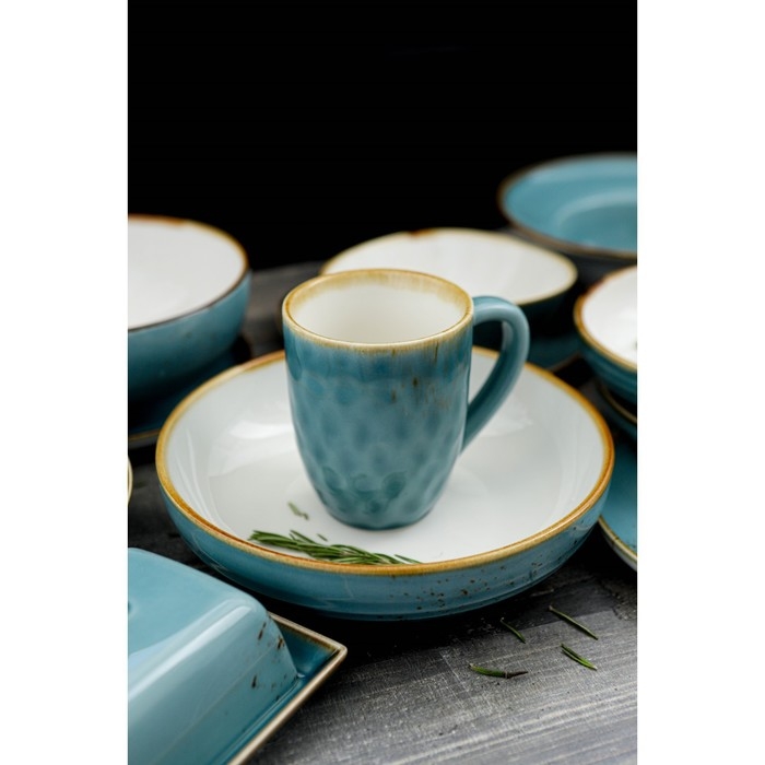 Кружка фарфоровая Magistro &laquo;Церера&raquo;, 400 мл, цвет голубой