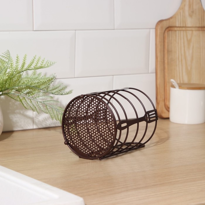 Сушилка для столовых приборов Доляна, 17,5&times;11&times;11 см, цвет коричневый