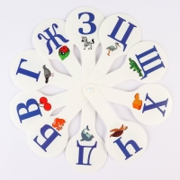 Набор веер-касс, гласные и согласные буквы "Маша и медведь", 2 штуки, гибкие, пакет с европодвесом