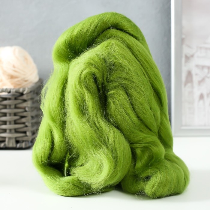 Шерсть для валяния 100% полутонкая шерсть 50 гр (130 липа) Шерсть для валяния 100% полутонкая шерсть 50 гр (130 липа)