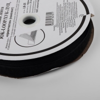 Липучка, 25 мм &times; 25 &plusmn; 1 м, цвет чёрный