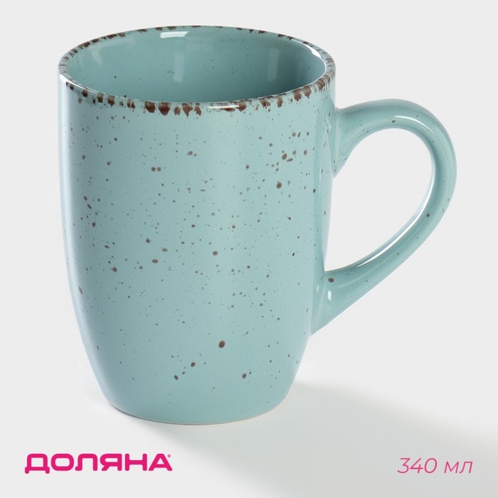 Кружка керамическая Доляна &laquo;Марион&raquo;, 340 мл, цвет голубой