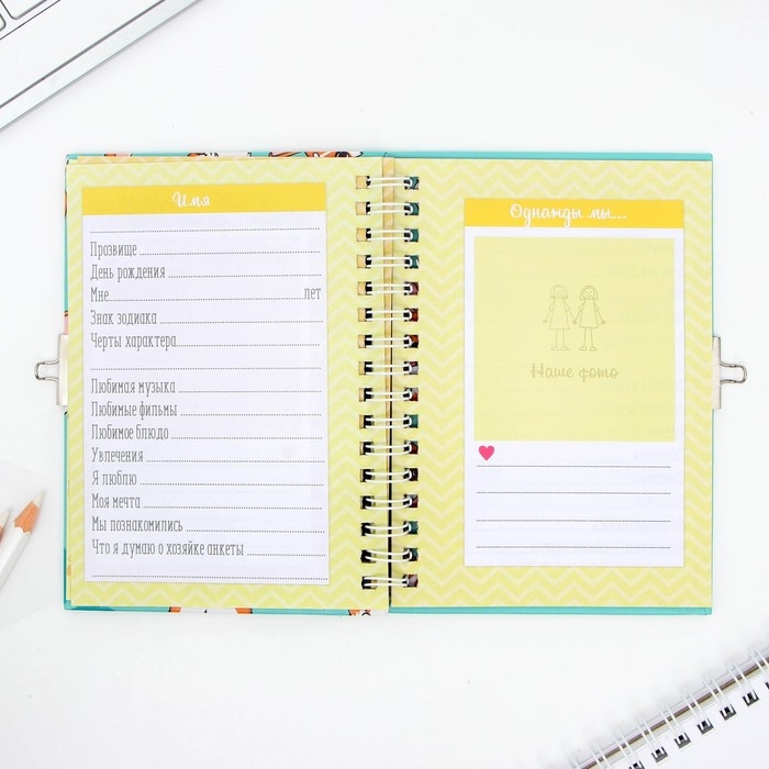 Анкета в твердой обложке на замочке &laquo;Корги&raquo;, А6 40 л