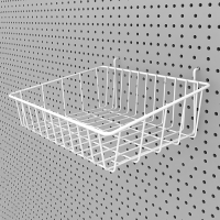Корзина-полка сетчатая для перфорированной панели ДСП, 300&times;250&times;100 мм, цвет белый