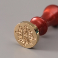 Печать для сургуча с пластиковой ручкой "Буква H на вензеле" 2,5х2,5х6,3 см