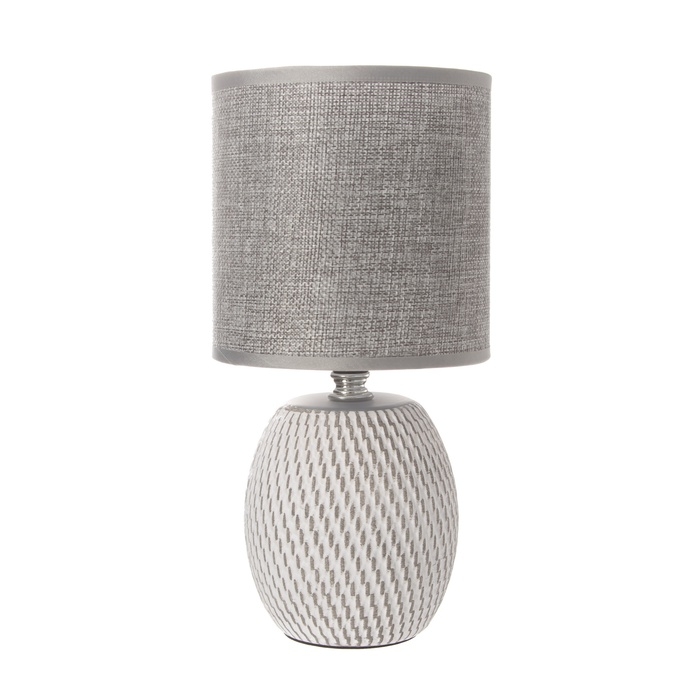 Настольная лампа с абажуром RISALUX «Наоми», Е14, 40 Вт, серо-белый, 13×13×27 см Настольная лампа с абажуром RISALUX «Наоми», Е14, 40 Вт, серо-белый, 13×13×27 см