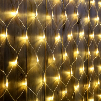 Гирлянда &laquo;Сеть&raquo; 2 &times; 1.5 м, IP44, УМС, прозрачная нить, 192 LED, свечение тёплое белое, 220 В