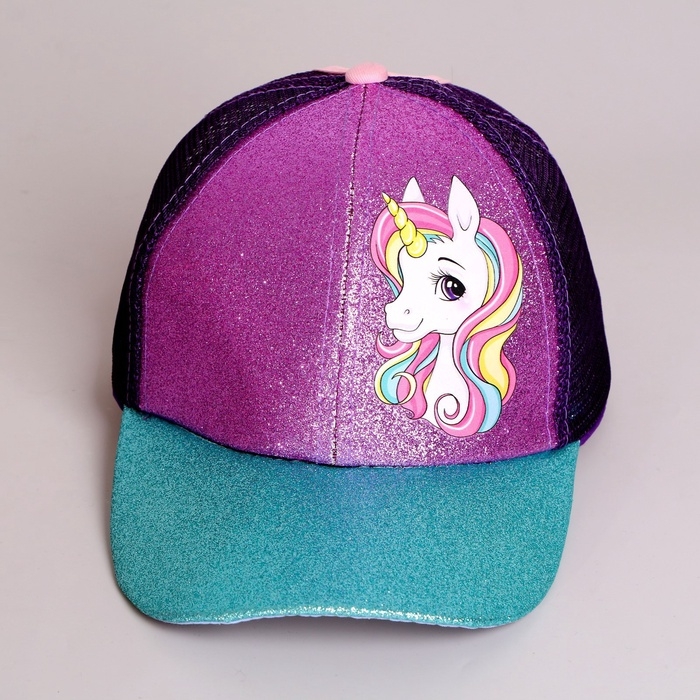 Кепка детская для девочки с сеткой &laquo;Единорожка&raquo;, р-р 52-54