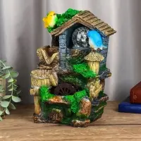 Фонтан "Птички на крыше" 24х15х12 см (с подсветкой)